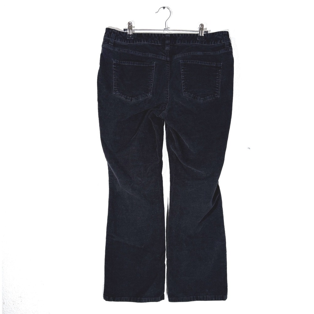 St Johns Bay Corduroy Jeans Womens 14P Black Pants Straight Leg Grunge Y2K 35X29